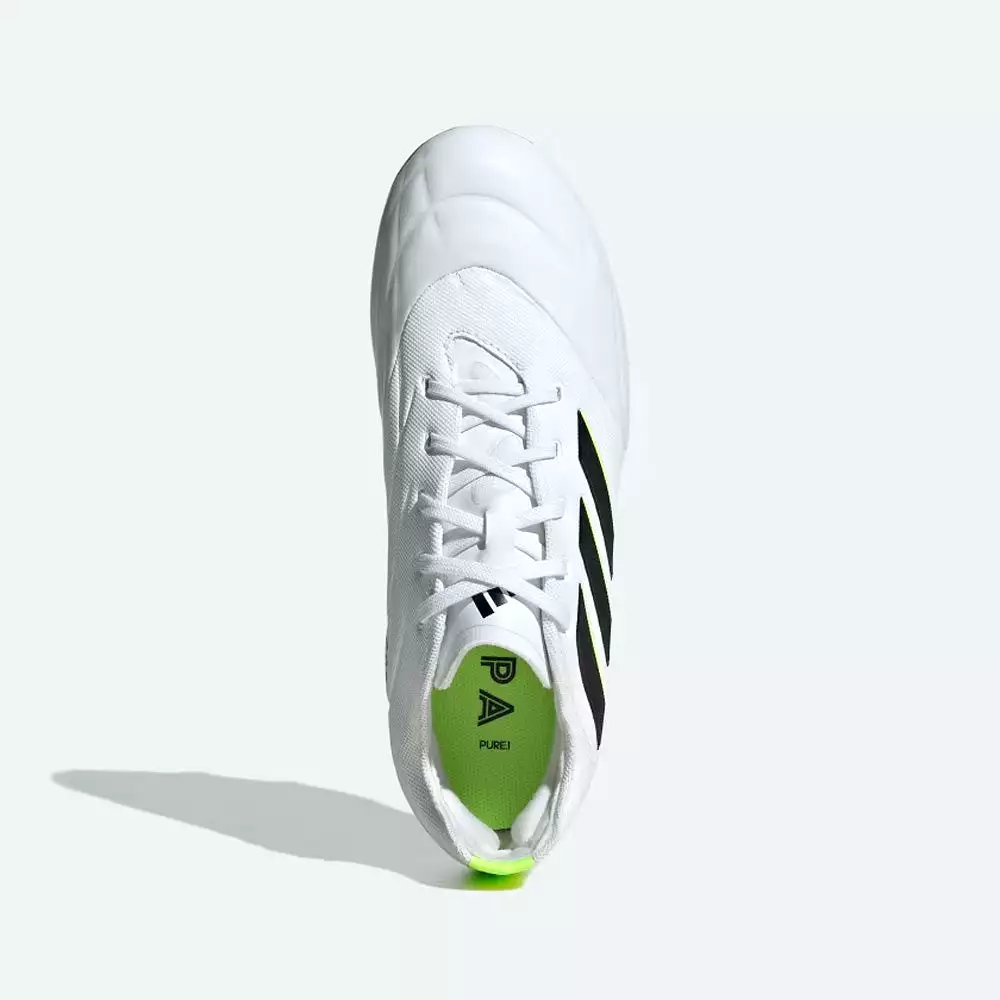 Adidas Copa Pure II.1 FG Jnr Football Boots (White/Black/Lucid Lemon)