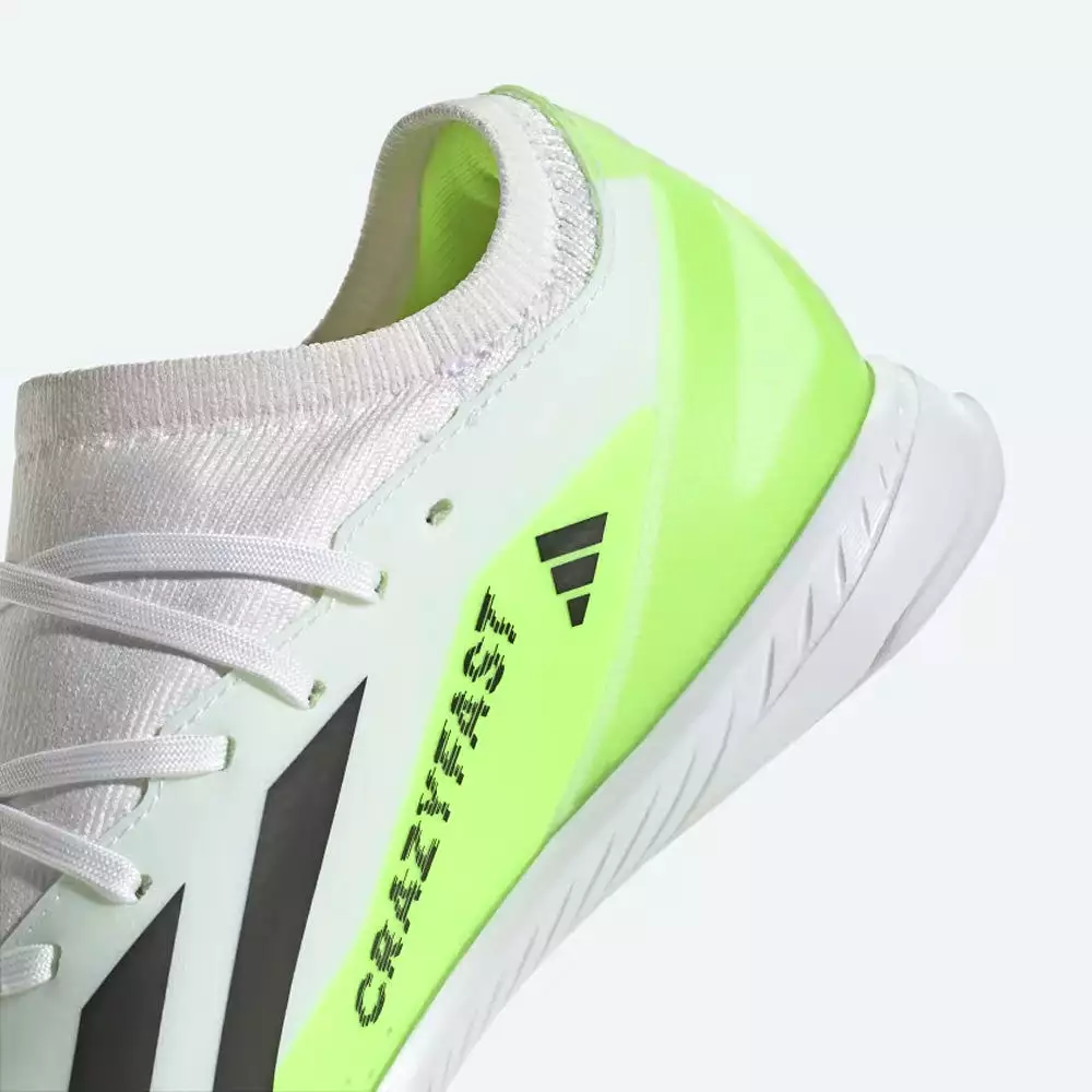 Adidas X Crazyfast.3 IN Football Boots (White/Black/Lucid Lemon)