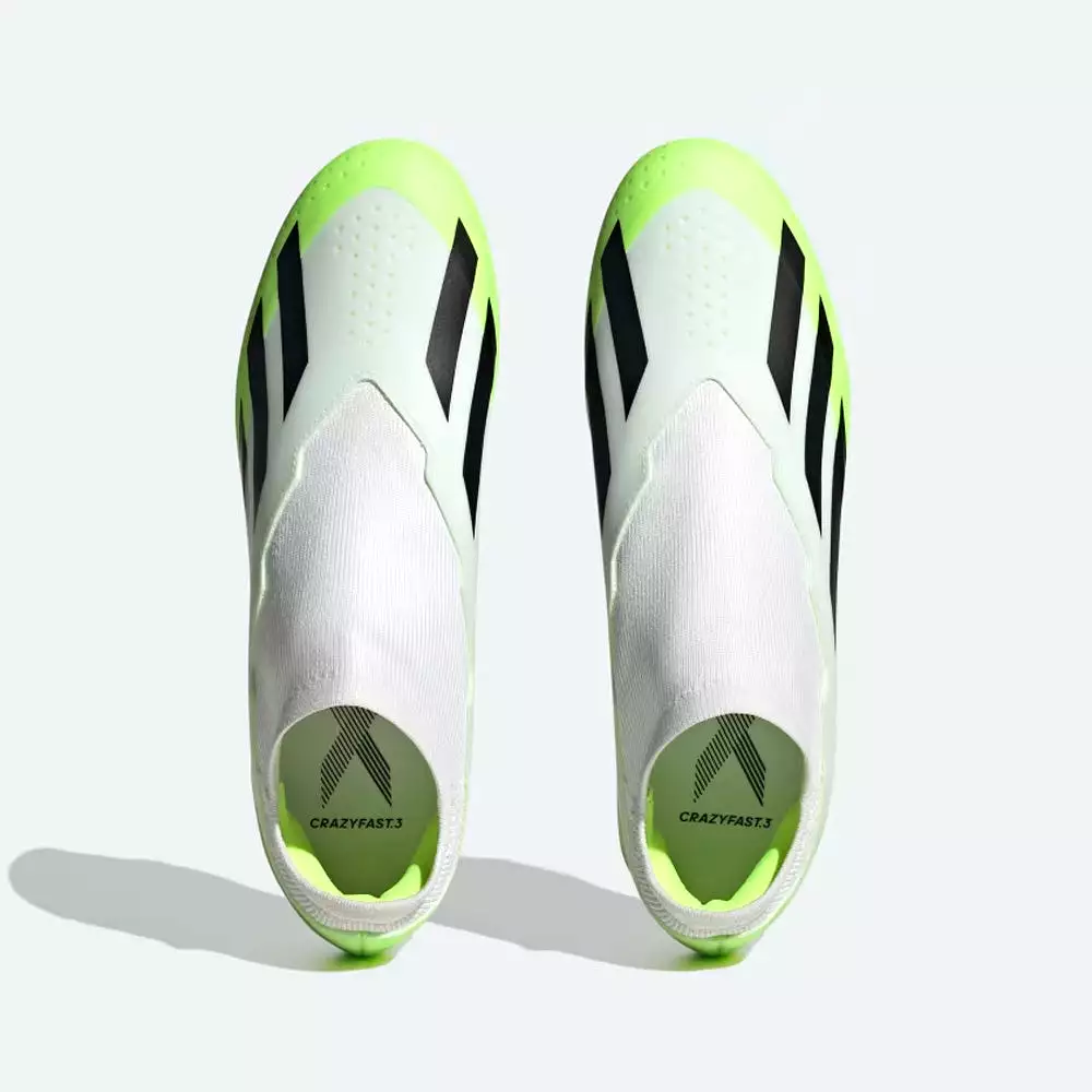 Adidas X Crazyfast.3 LL FG Football Boots (White/Black/Lucid Lemon)