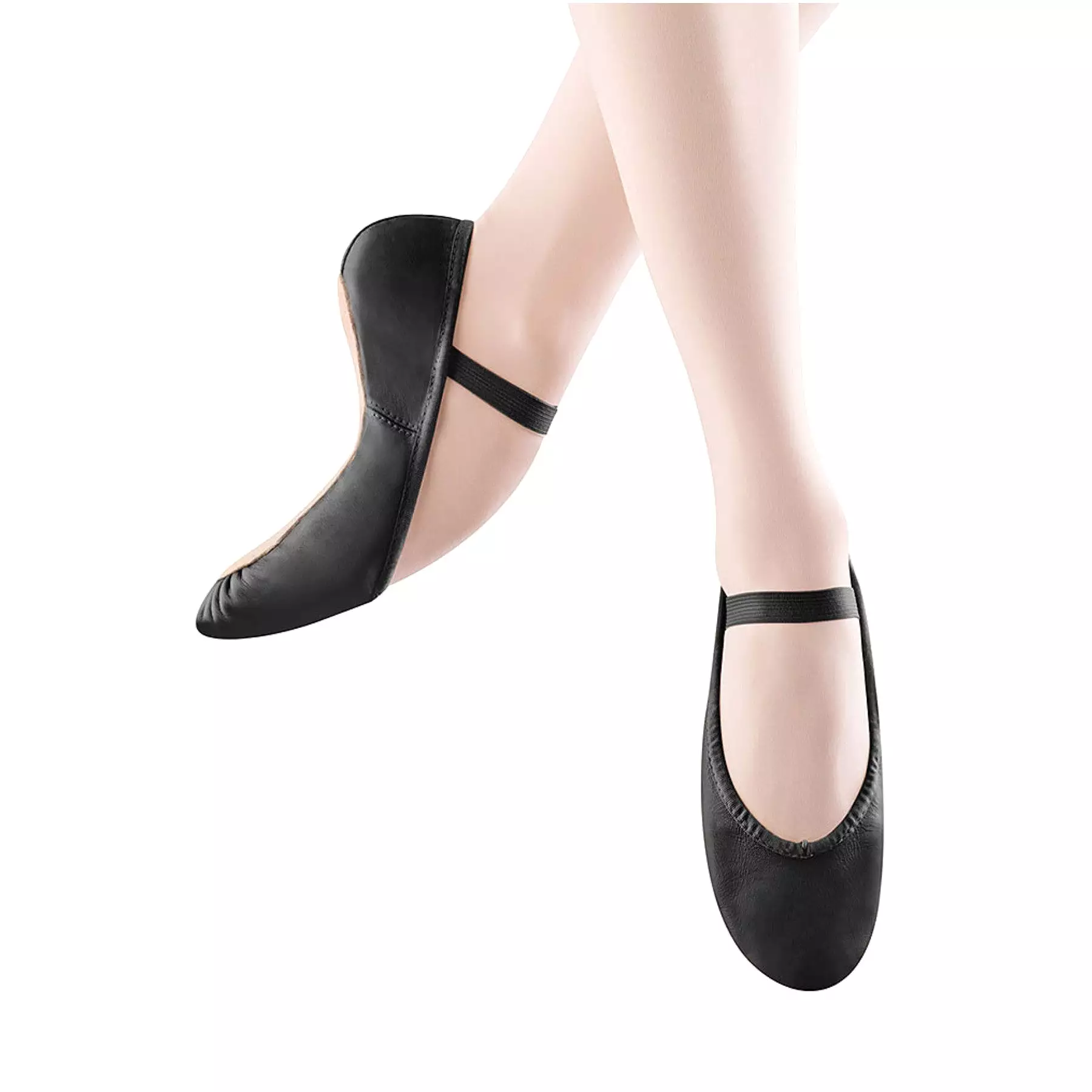 Adult Dansoft Leather Full Sole Ballet Shoes - Black