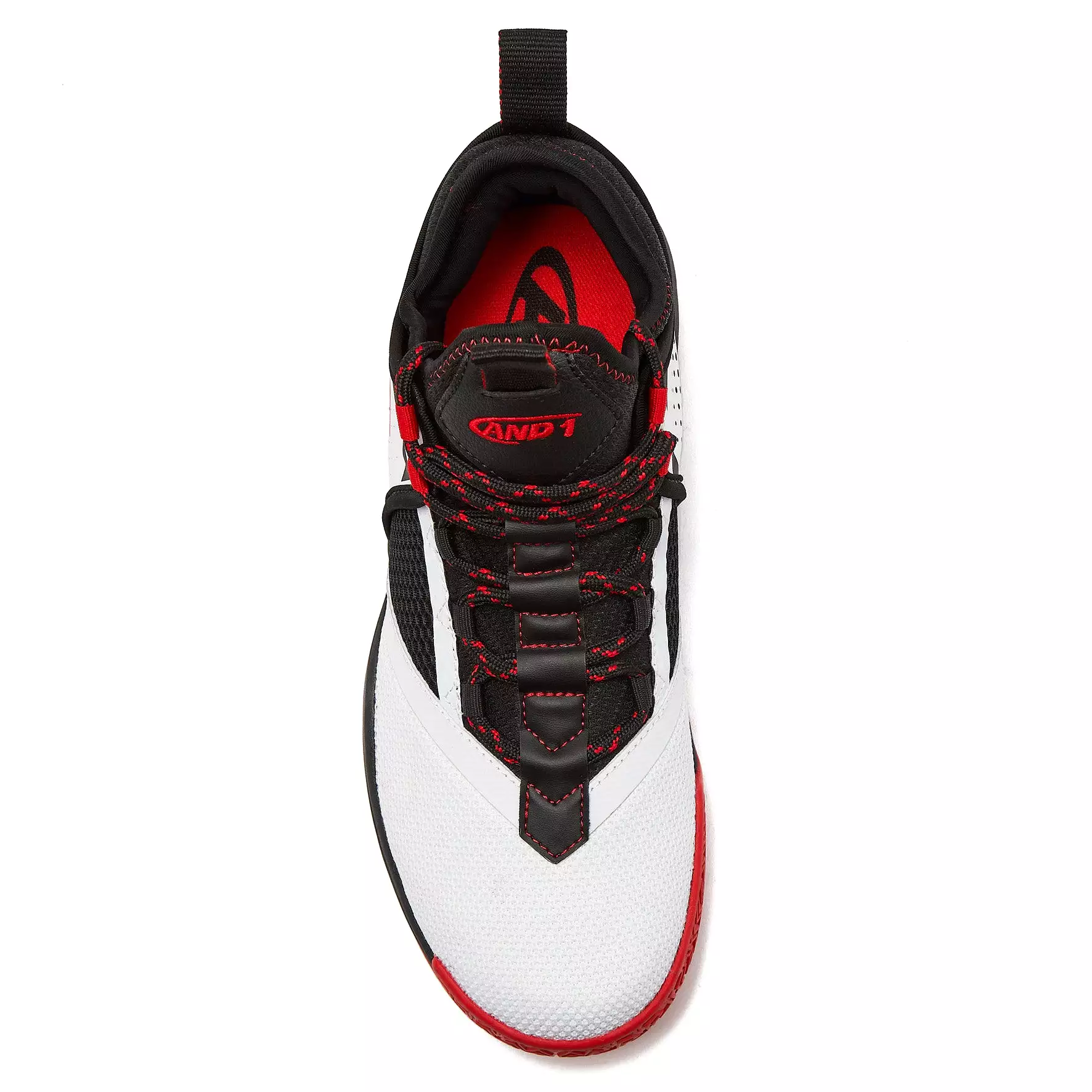 AND-1 JUNIOR CHARGE WHITE/BLACK/RED BASKETBALL SHOES