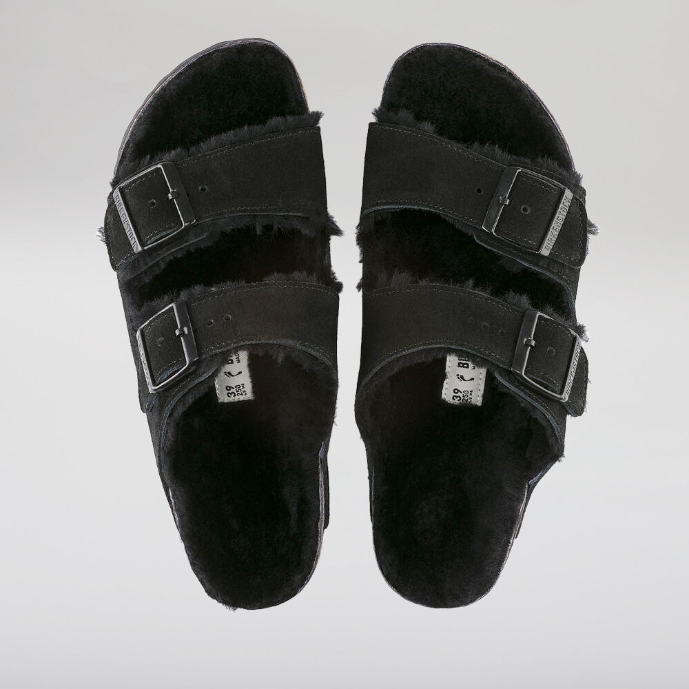 BIRKENSTOCK - ARIZONA 752661 - BLACKSUEDE / SHEARLING