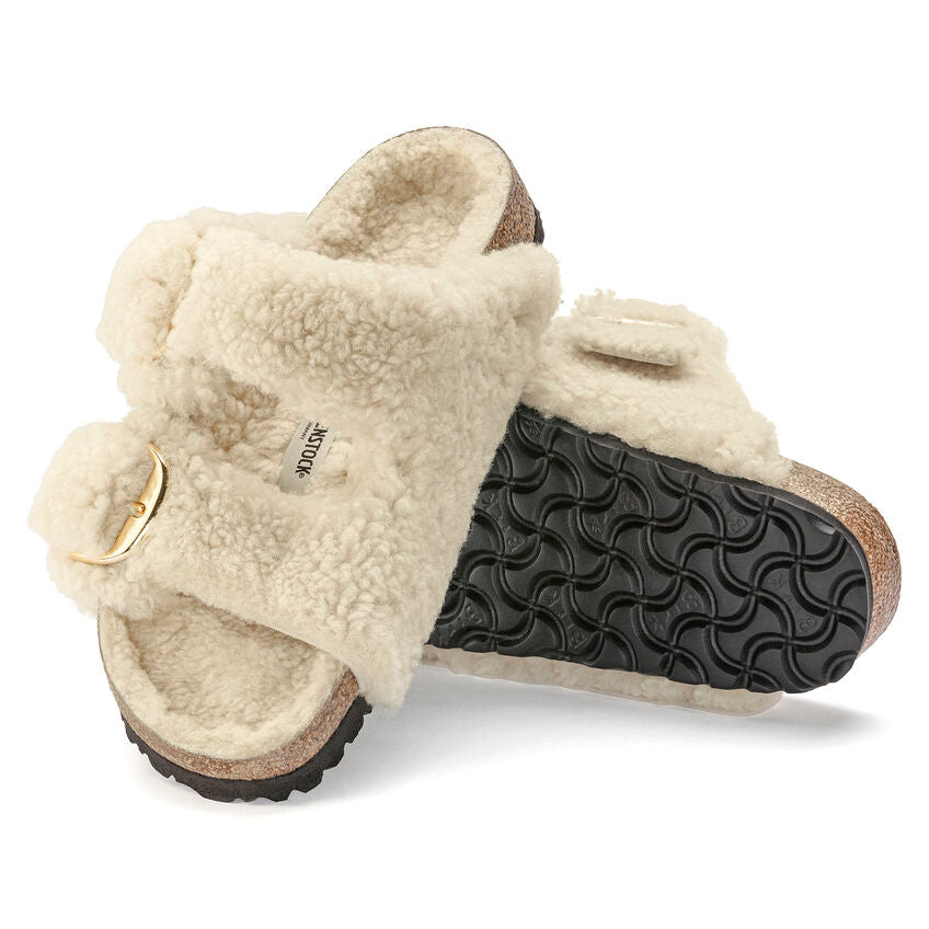 Birkenstock Arizona Big Buckle Teddy Eggshell   