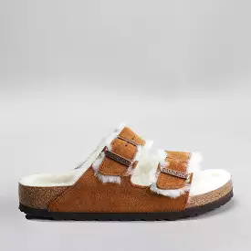 BIRKENSTOCK - ARIZONA SHEARLING 1001128 - MINK SUEDE LEATHER