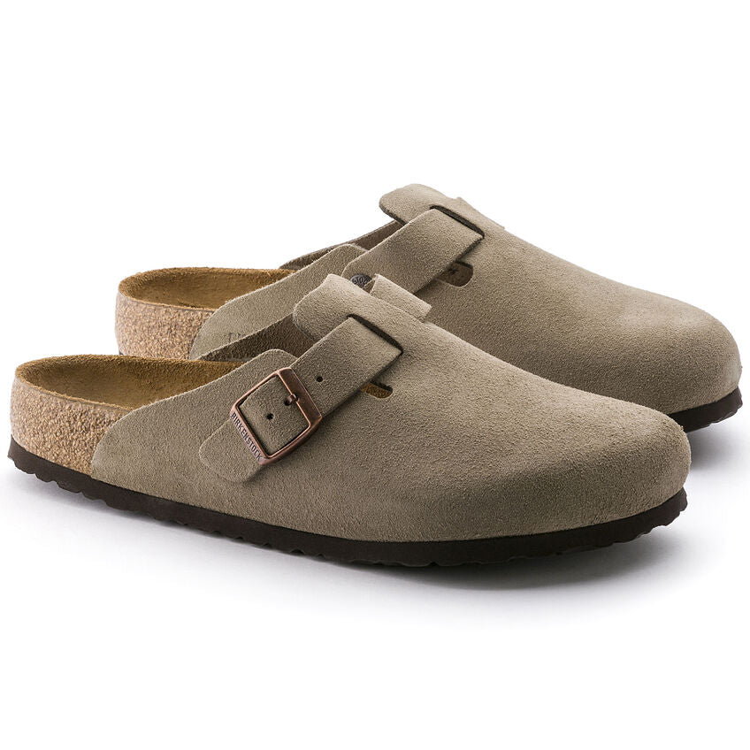 Birkenstock Boston Soft Footbed - Taupe Suede