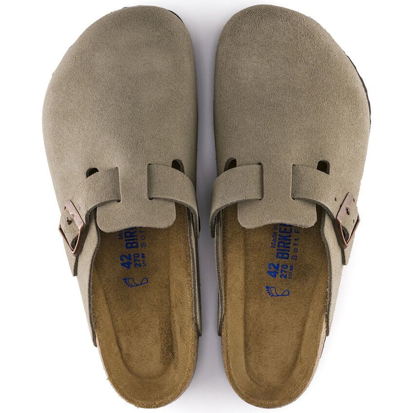 Birkenstock Boston Soft Footbed - Taupe Suede