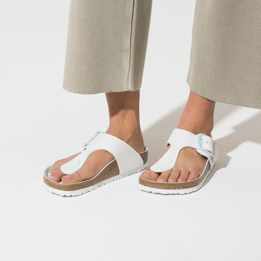 BIRKENSTOCK GIZEH BIG BUCKLE 1021055 OMBRE WHITE SMOOTH LEATHER