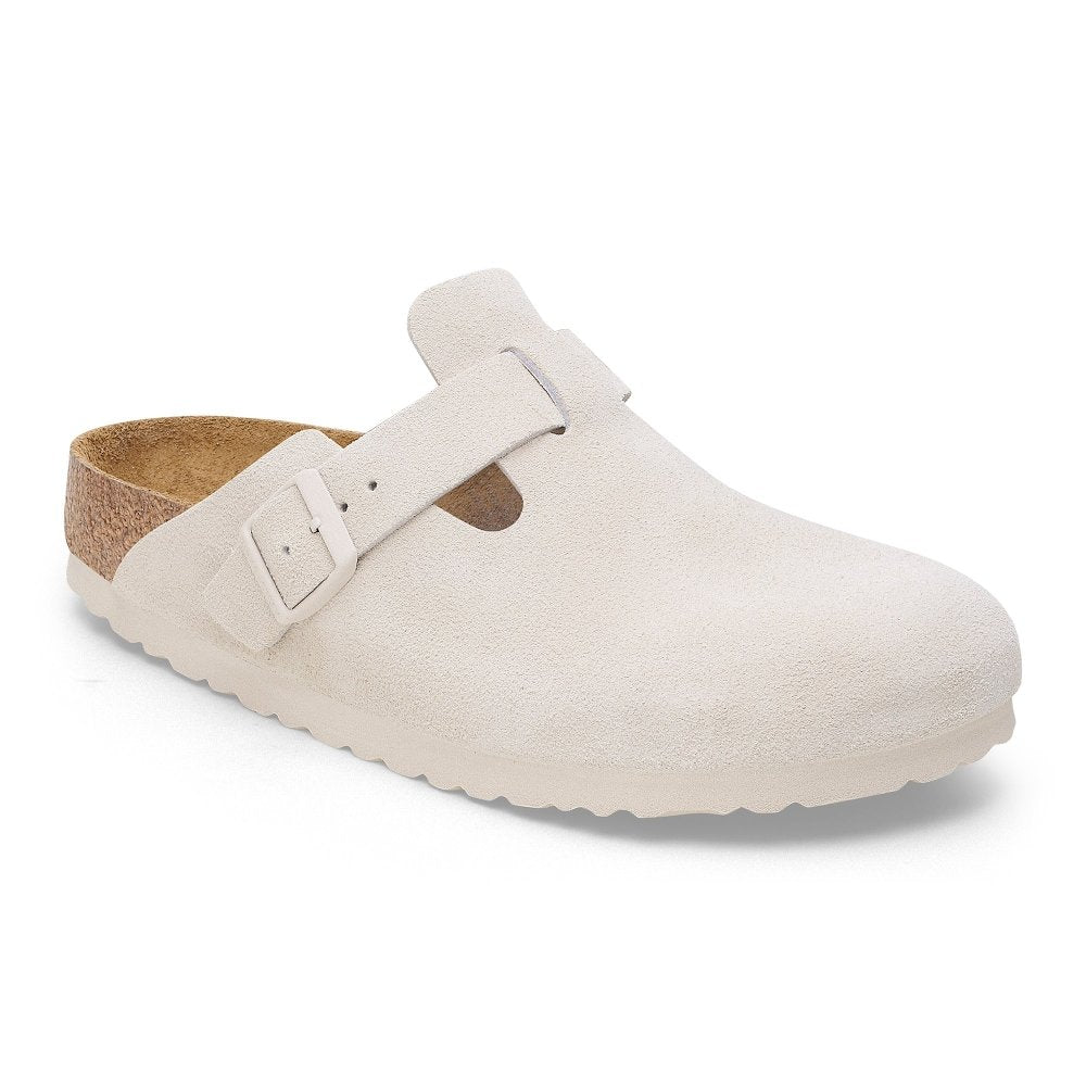 Birkenstock Women's Boston Soft Footbed - Antique White Suede