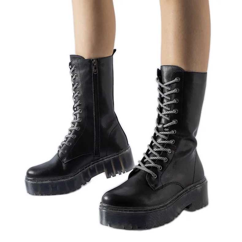 Black high insulated boots