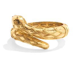 Capucine De Wulf Goddess Serpentina Hinged Bangle in Hammered Gold