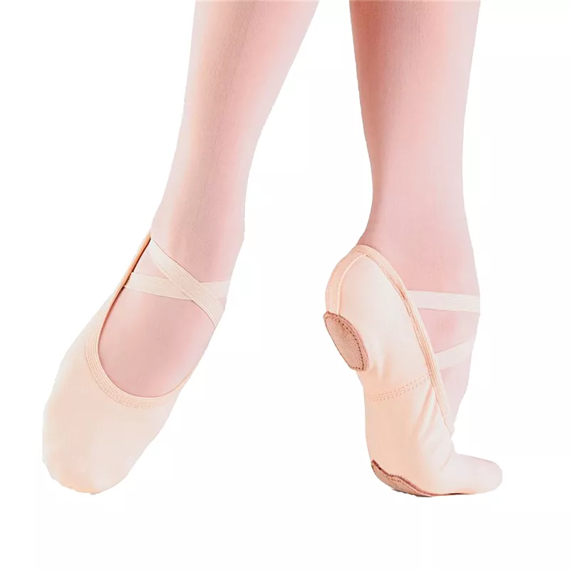 Child Bliss Stretch Canvas Ballet Shoes - Light Pink