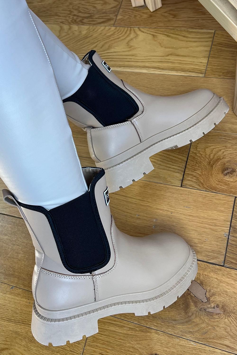 Chunky Sole High Top Chelsea Boots