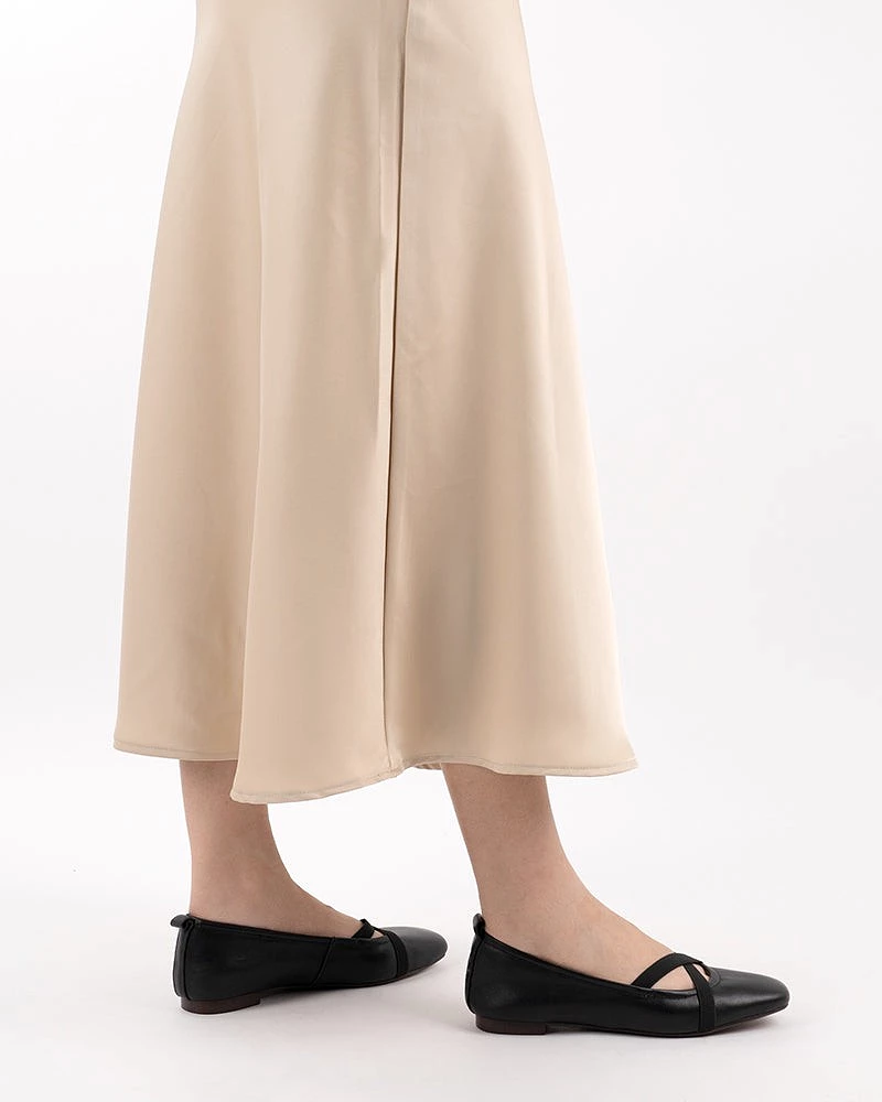 Crossover Straps Slip On Walking Ballet Flats