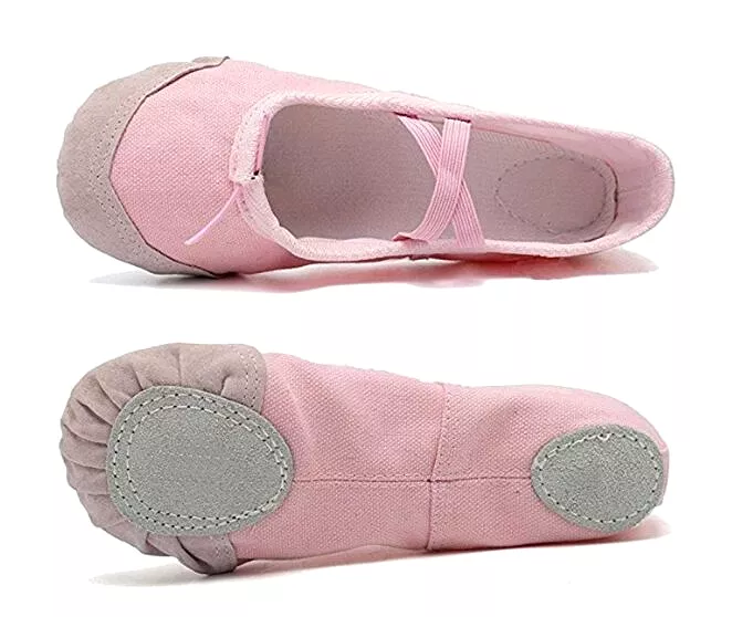 DoGeek Ballet Shoes Ballet Flats Women Ballet Pumps Slippers Pilates Shoes Yoga Shoes Dance Shoe Gymnastics Split Soft Canvas Fl