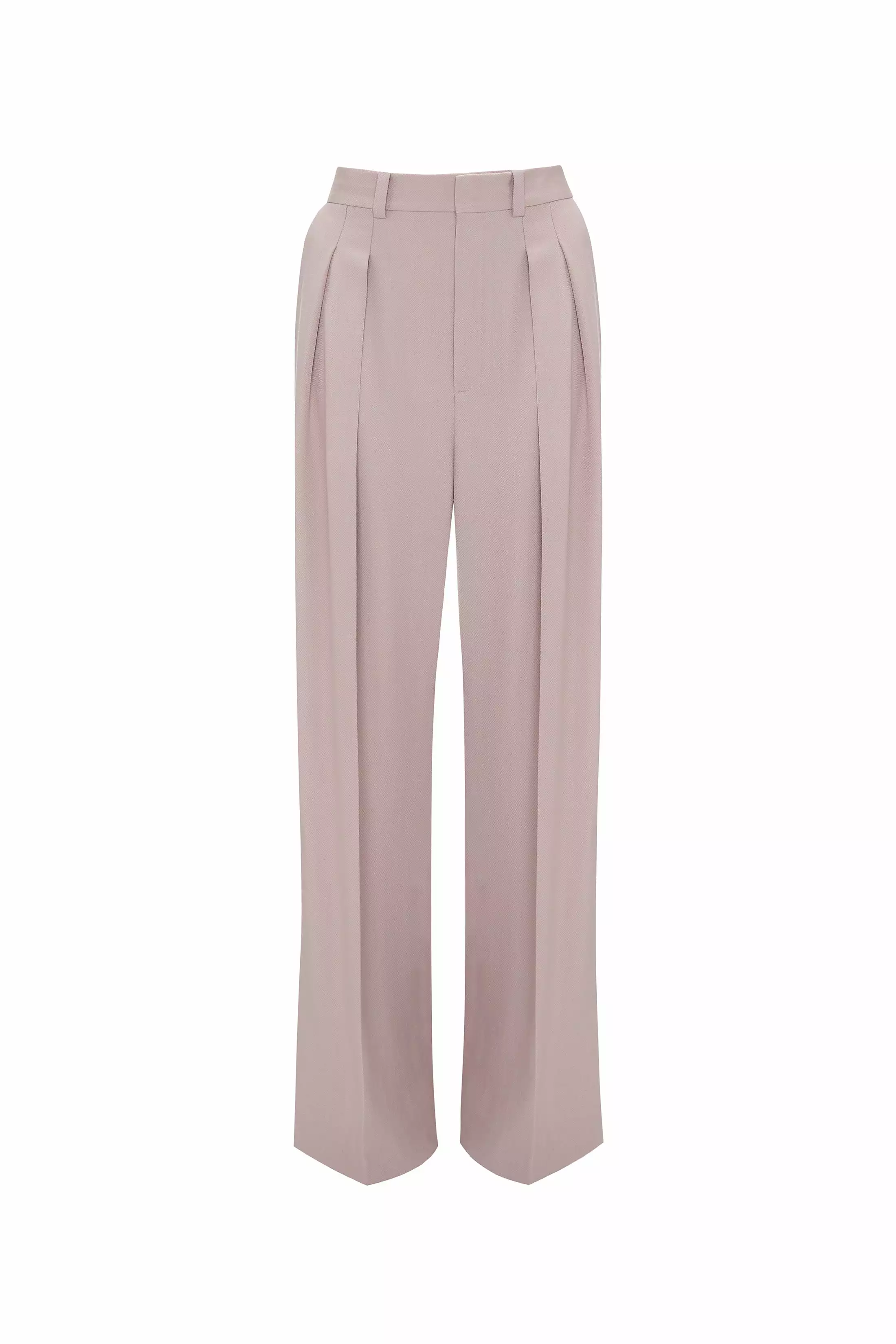 Double Pleat Trouser In Rose Quartz