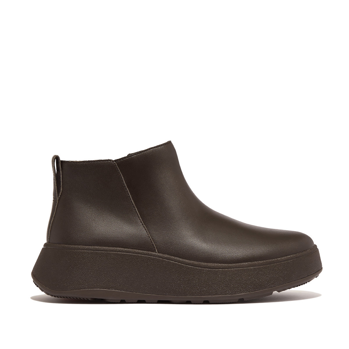 Fit-Flop Flatform Zip Ankle Boots Chocolate Brown -    