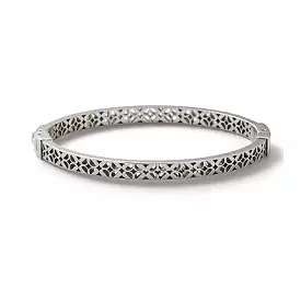 Fossil Signature Bangle Silver Bracelet