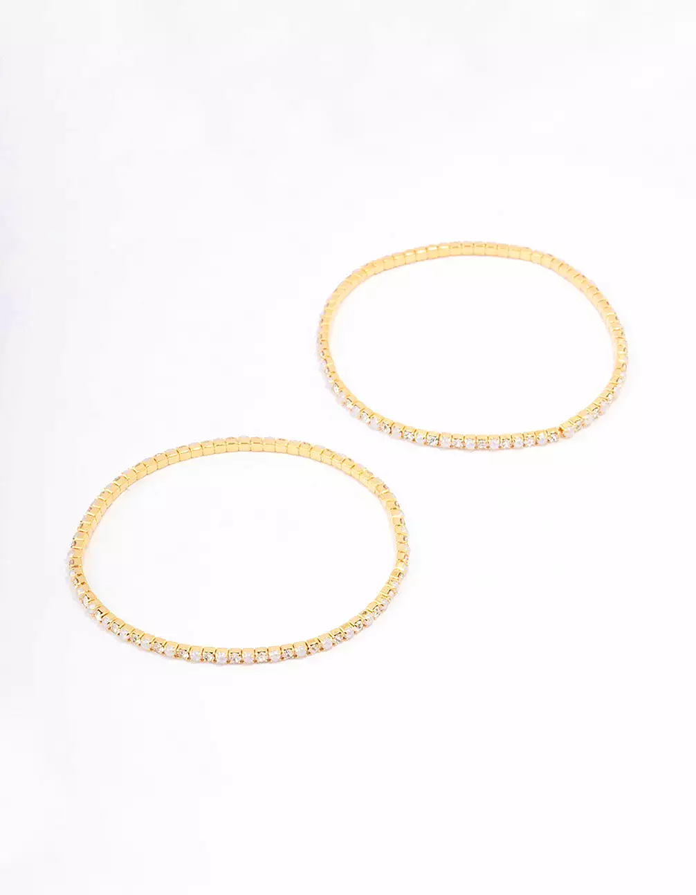 Gold Plated Alternating Mini Cubic Zirconia Pearl Bangle