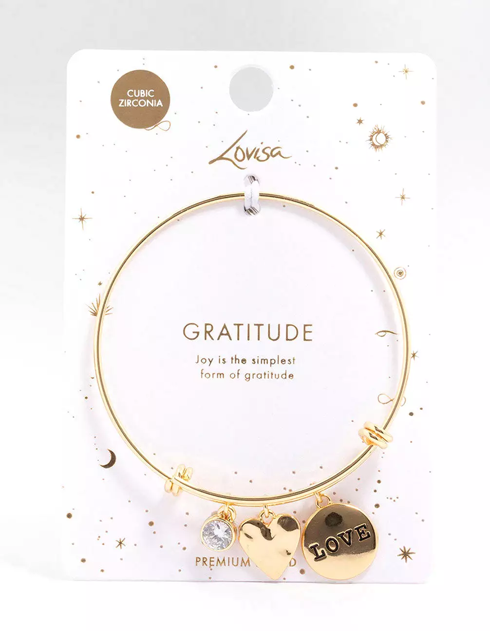 Gold Plated Disc Charm Bangle