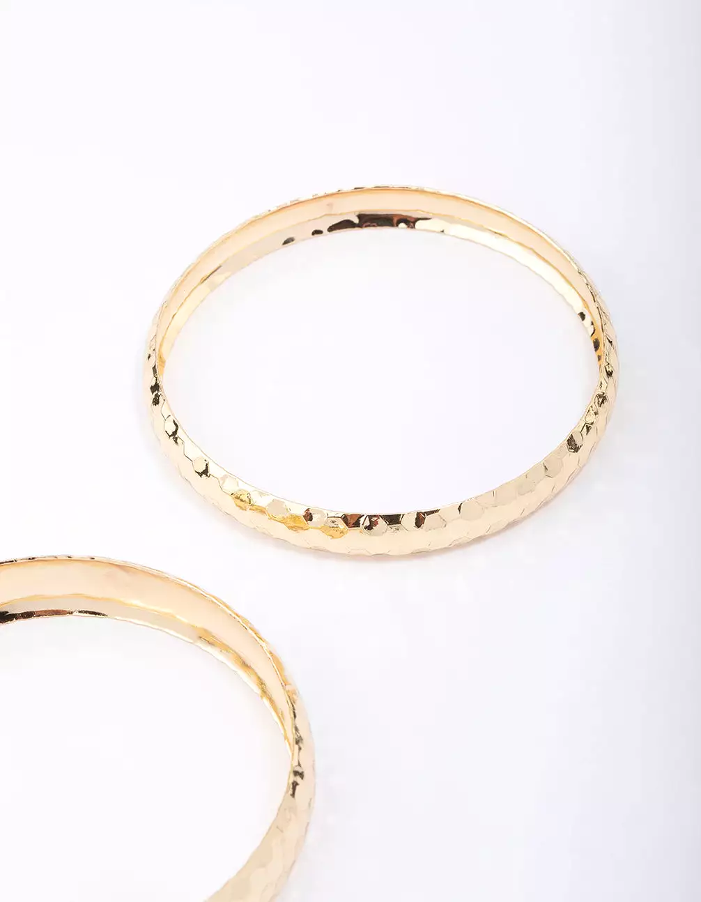 Gold Plated Hammered Bangle Pack