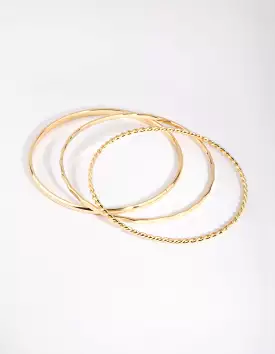 Gold Plated Mixed Bangle Pack