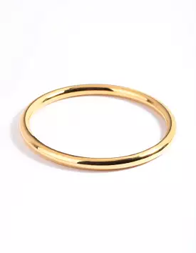 Gold Plated Stainless Steel Statement Round Bangle