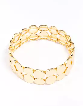 Gold Plated Stretch Hammered Bangle