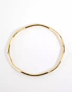 Gold Plated Thin Wavy Bangle