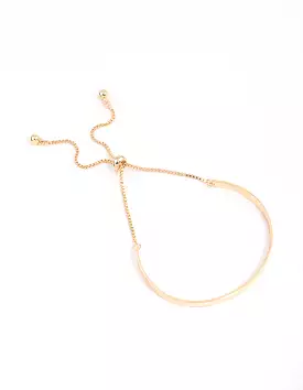 Gold Simple Solid Bangle Toggle Bangle