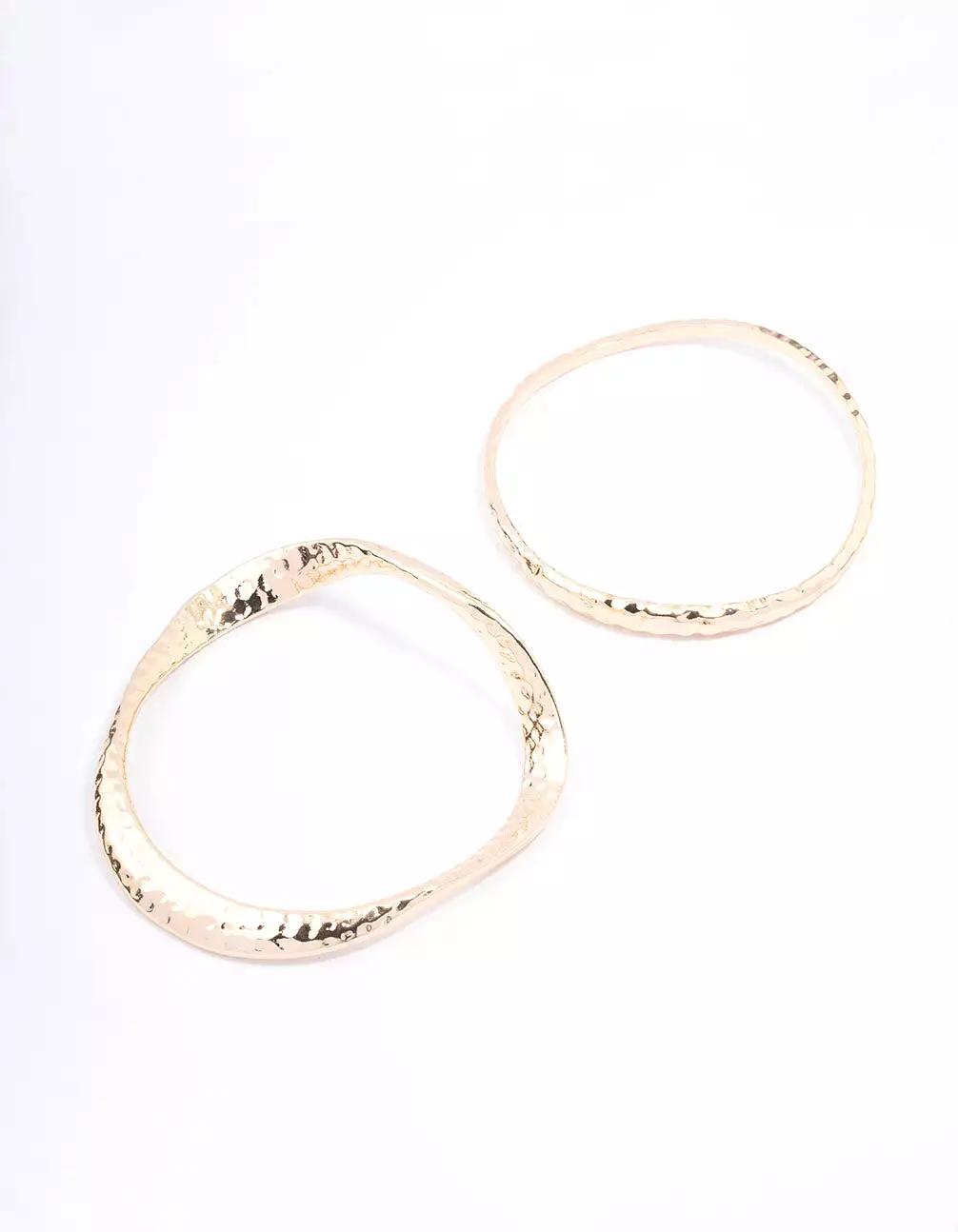 Gold Wavy Hammered Bangle Pack