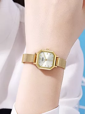 Irregular square simple quartz watch