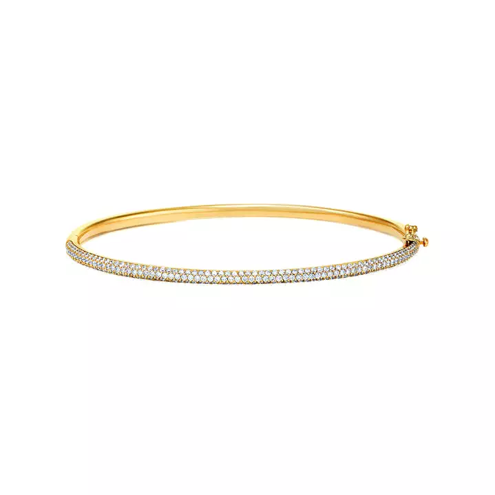 KWIAT Moonlight 3 Row Slim Bangle with PAVE