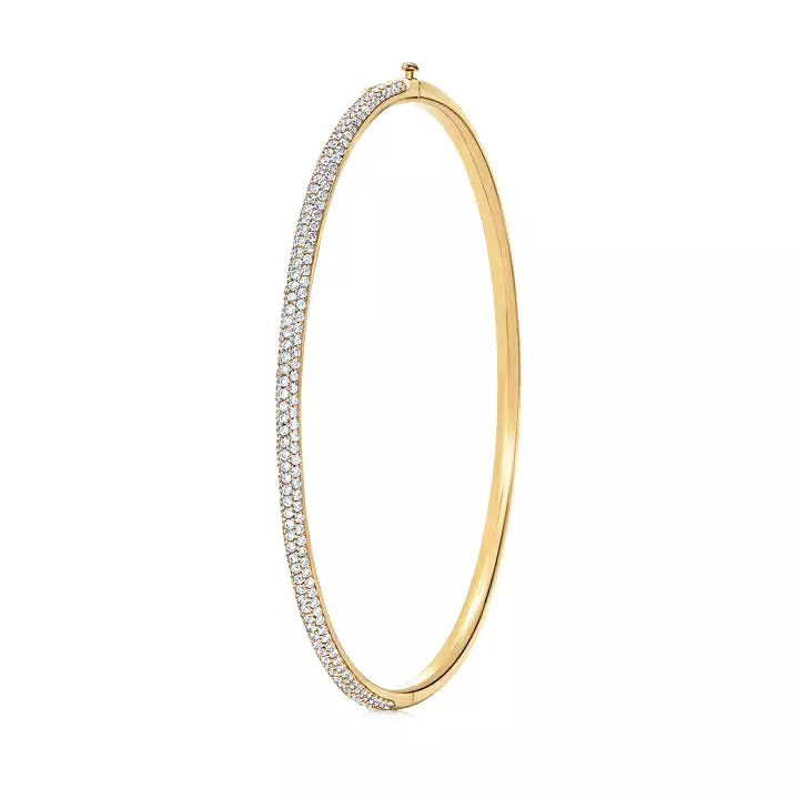 KWIAT Moonlight 3 Row Slim Bangle with PAVE