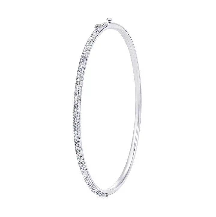 KWIAT Moonlight 3 Row Slim Bangle with PAVE