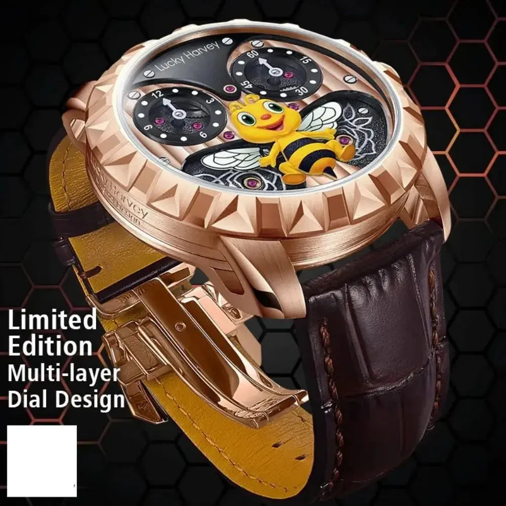 Limited Edition Honey Bee Flapping Dial Waterproof Watch for Men