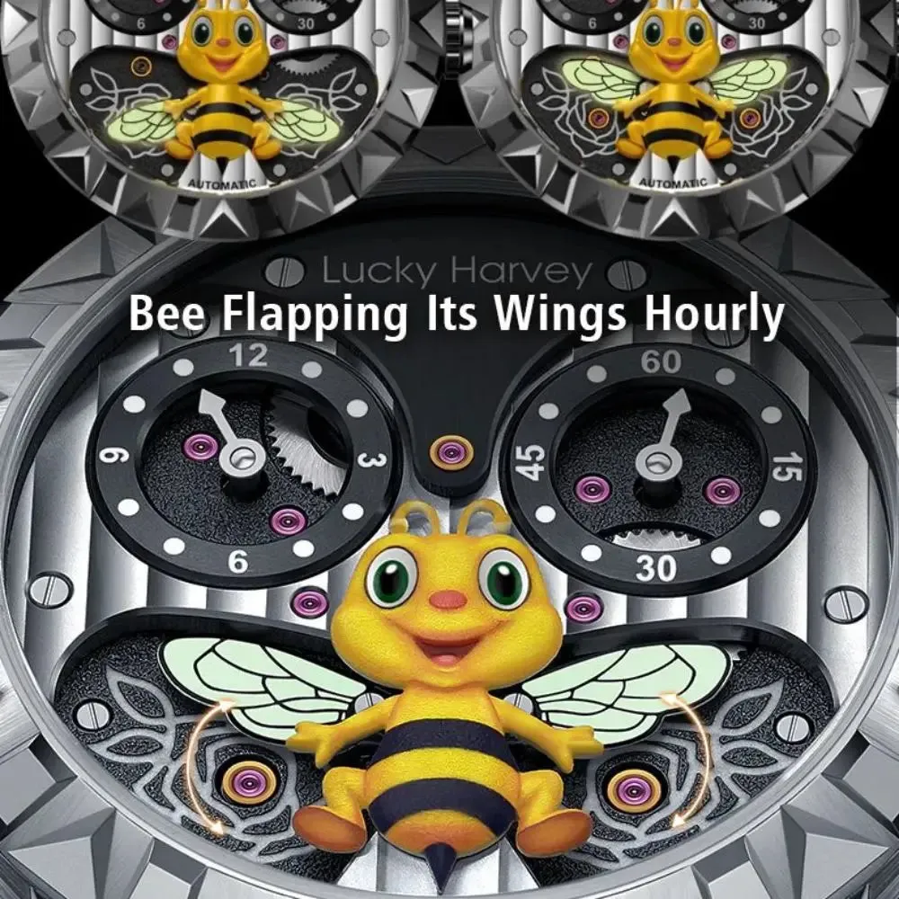 Limited Edition Honey Bee Flapping Dial Waterproof Watch for Men