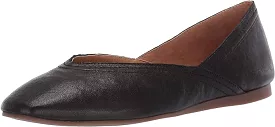 Lucky Brand Alba Black Leather Fashion Pointed Toe Flat Ballet Shoes