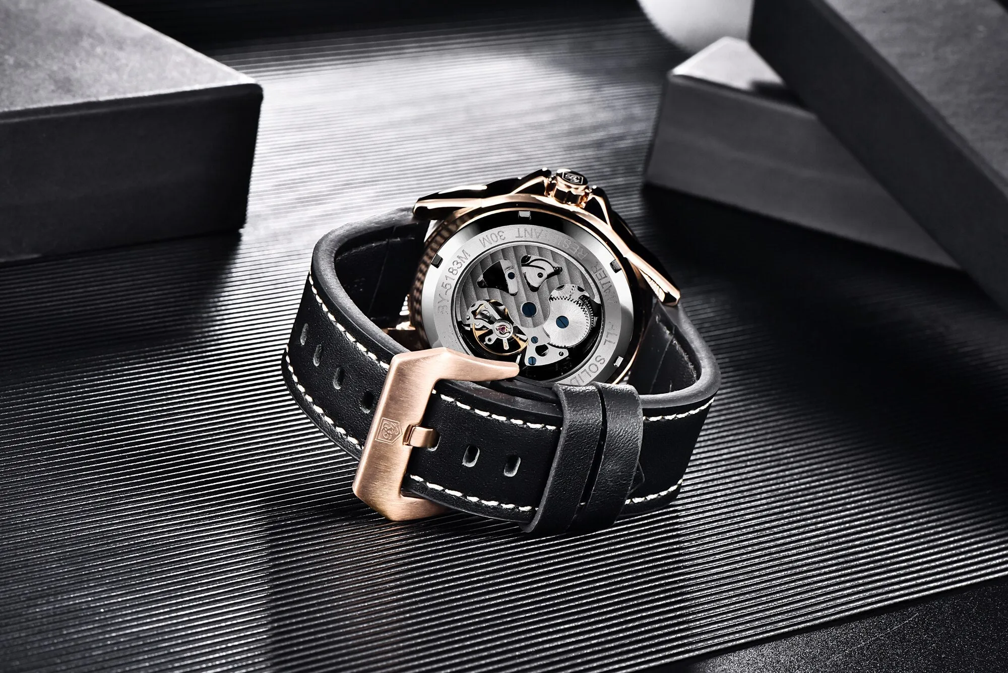 Luxury Hollow Design 3bar Waterproof Tourbillon Sports Watch for Men