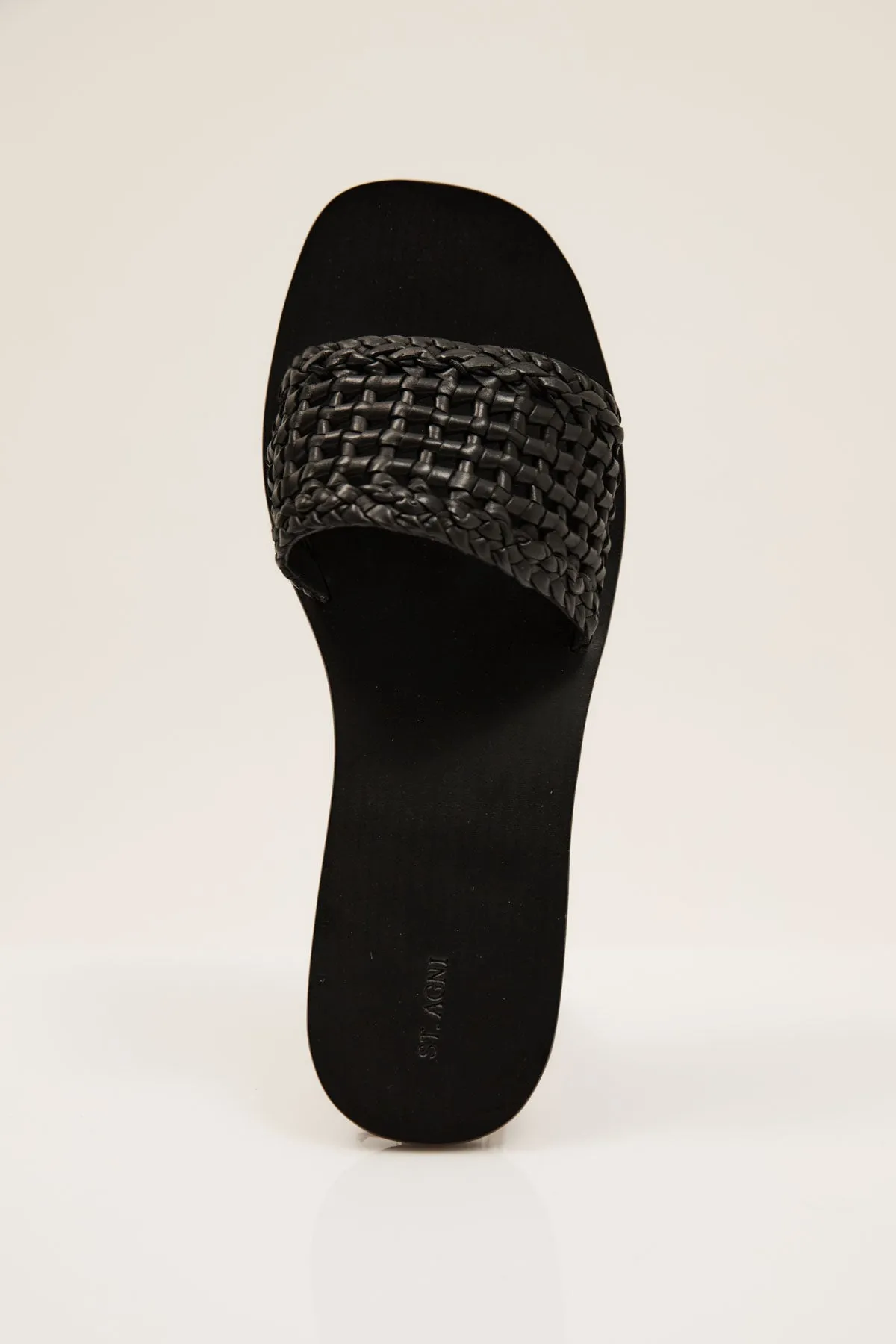 Macrame Mesh Black Slides