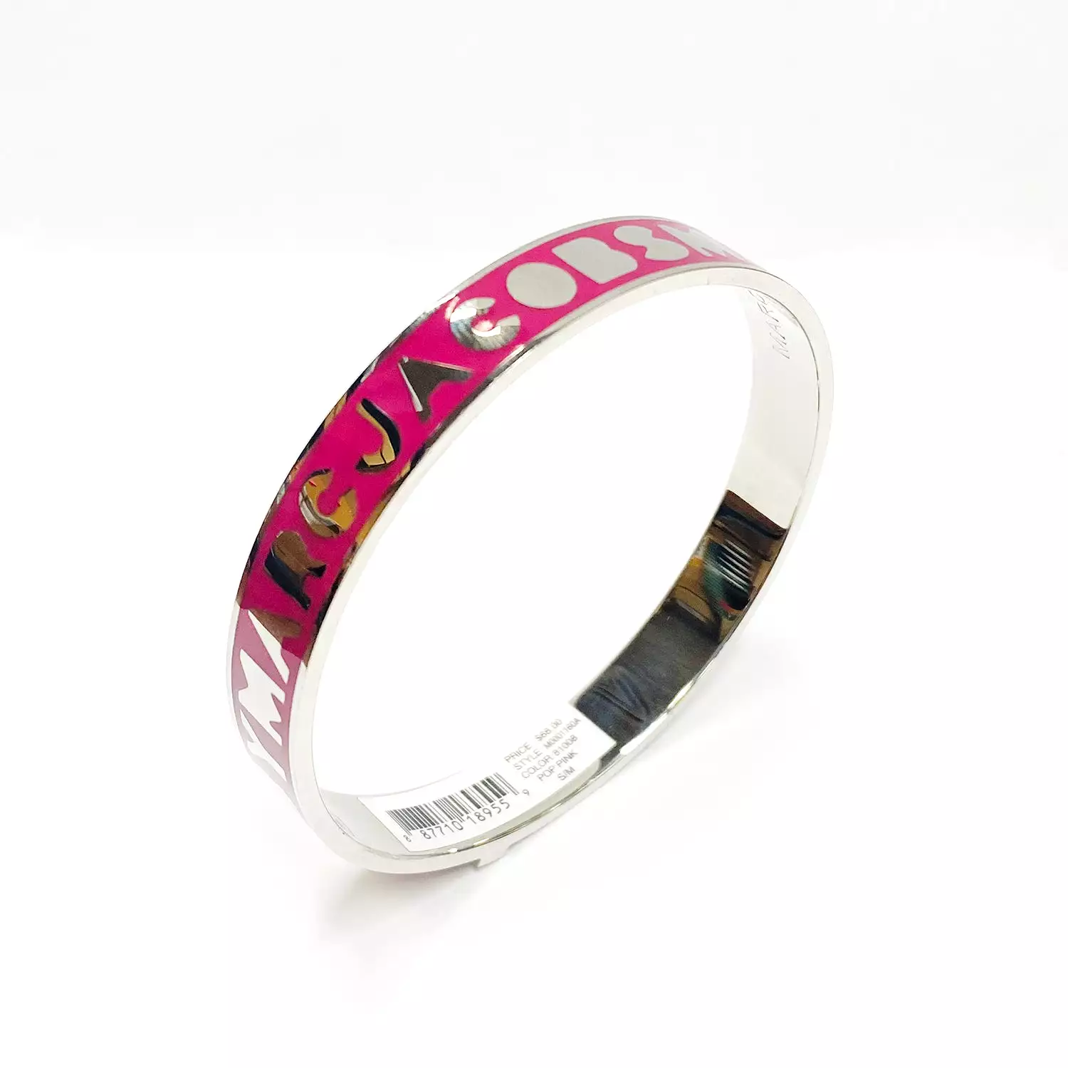 Marc Jacobs Bangle Logo Bracelet Pop Pink/Silver 1PC