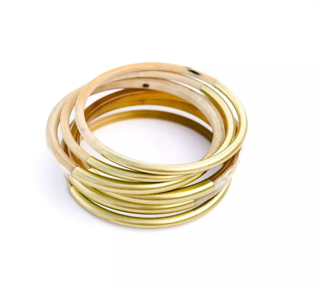 Metallic Gold Mix Bangle Set