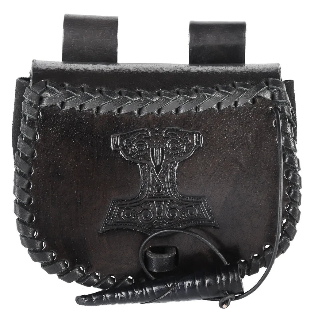 Mjolnir Black Leather Pouch