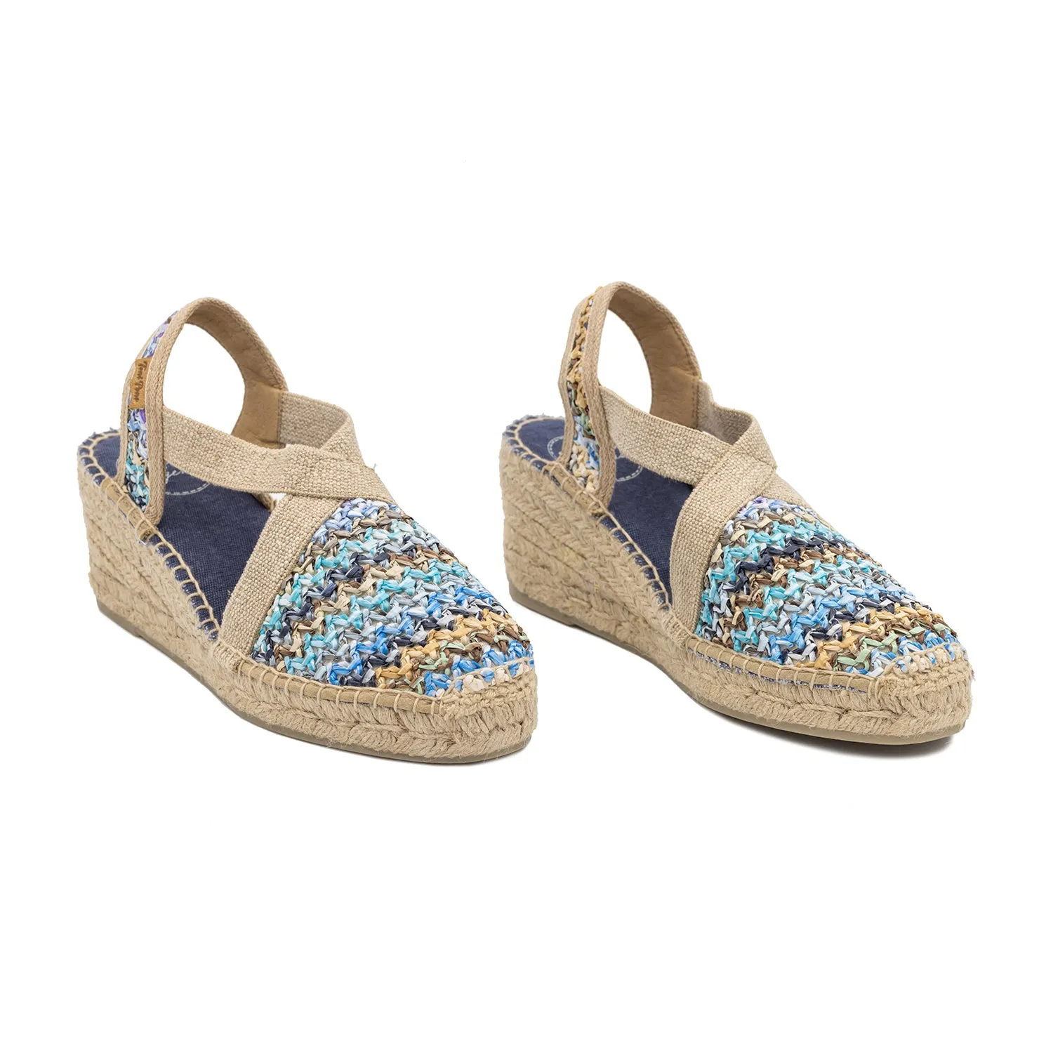 Multicolor Cotton Blend Wedges For Women - Terra-NZ