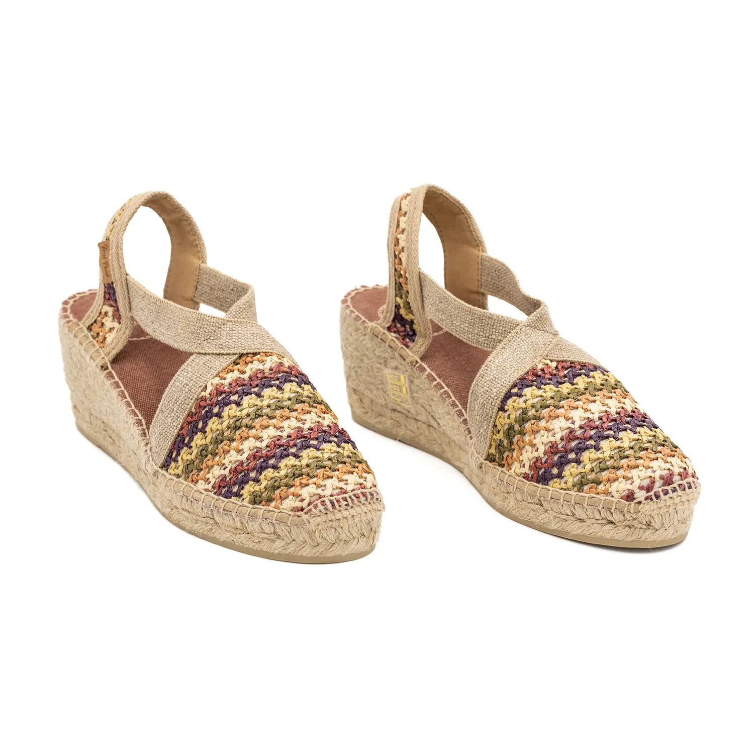 Multicolor Cotton Blend Wedges For Women - Terra-NZ