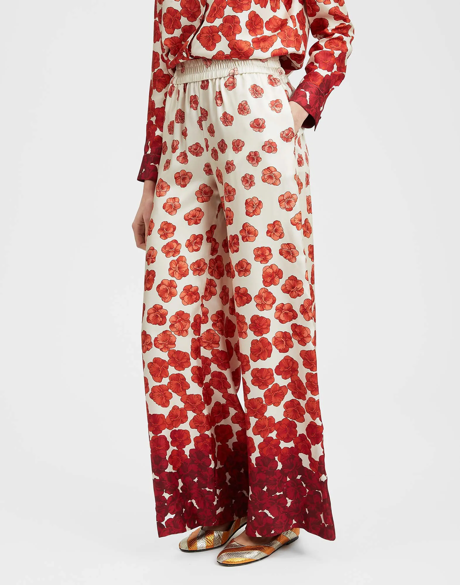 Palazzo Pants in Haze Placèe Red for Women | La DoubleJ