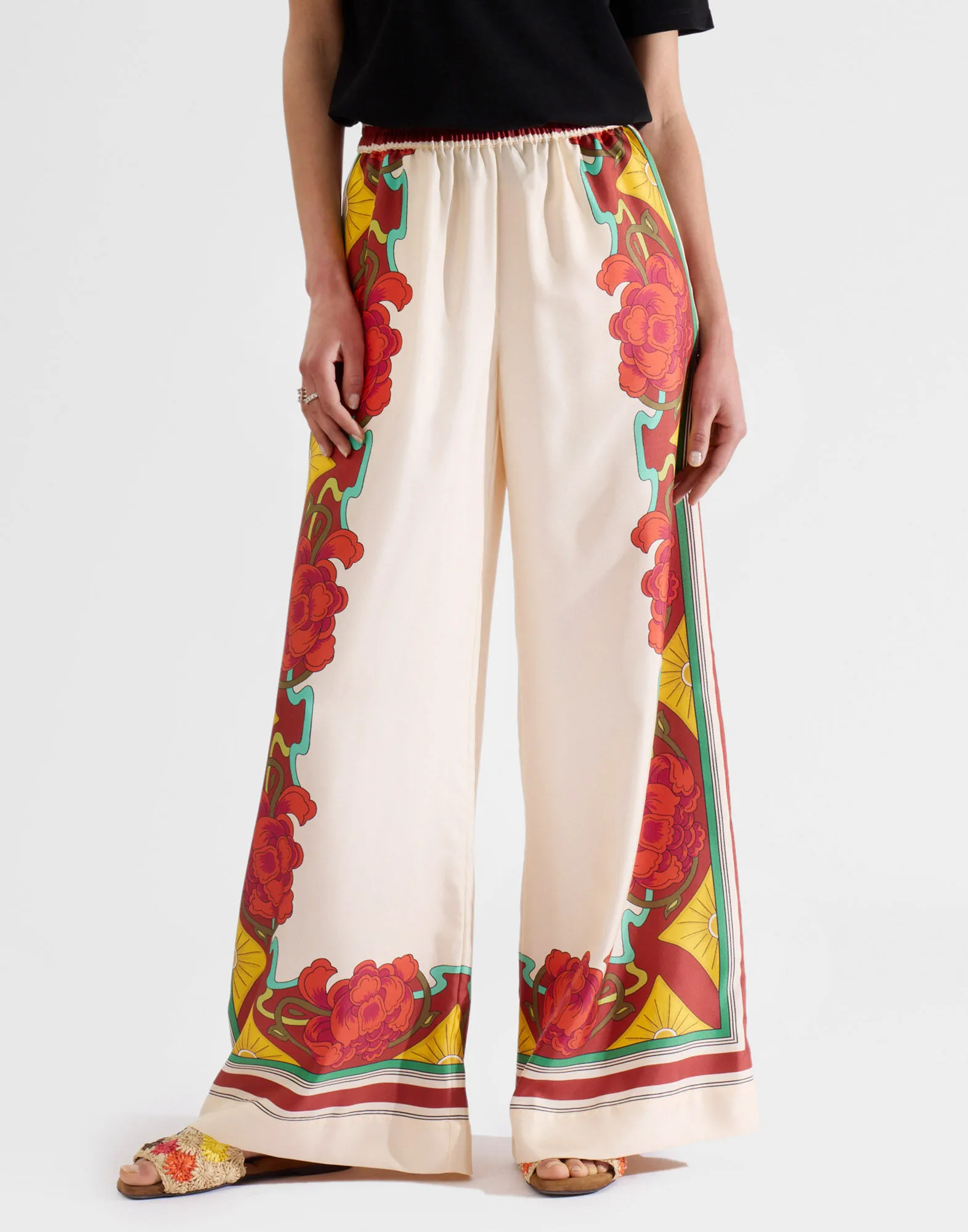 Palazzo Pants in Taormina Placée Ivory for Women | La DoubleJ