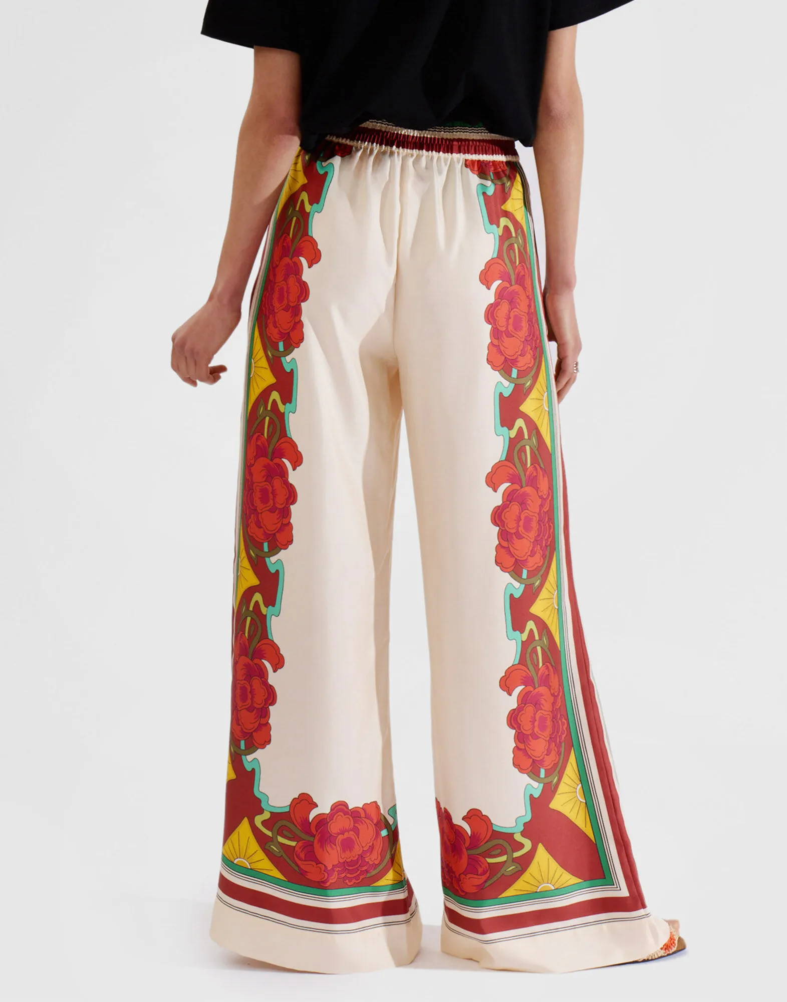 Palazzo Pants in Taormina Placée Ivory for Women | La DoubleJ