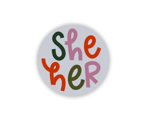 Pronoun Mini Sticker by Twentysome Design