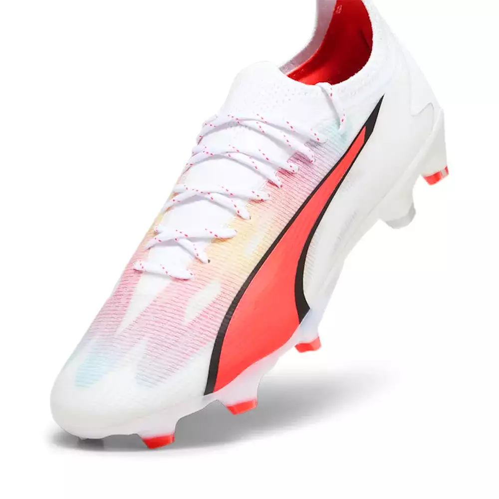 Puma Ultra Ultimate FG/AG Football Boots (White/Black/Fire Orchid)