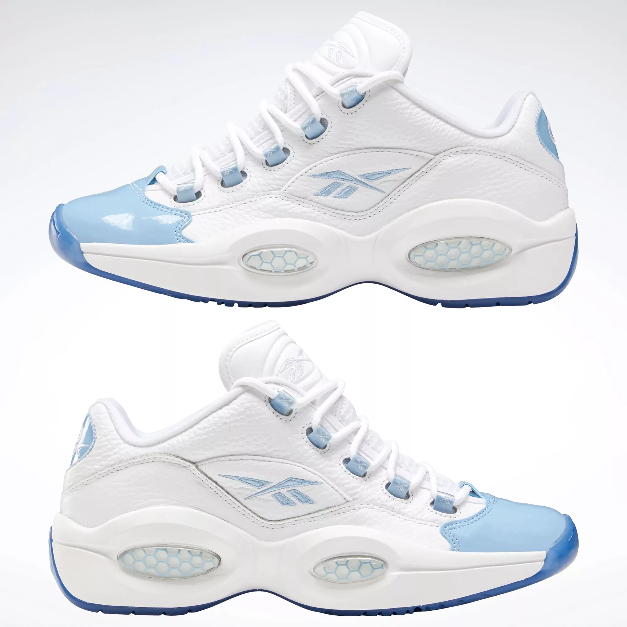 Reebok Men's Question Low Basketball Shoes - White / Fluid Blue / Reebok Ice-A1